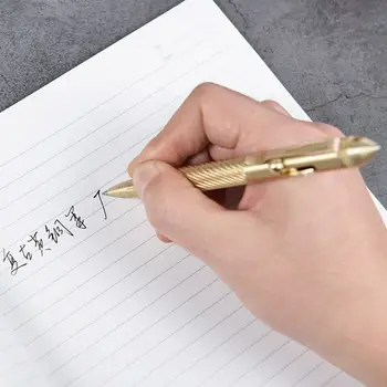 

Solid Handmade Brass Gel Ink Pen Retro Twist Pattern Bolt Action Writing Tool