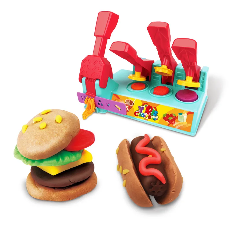 

Colored Clay 3D Creation Plasticine Plasticene Extra Large Hamburg Mould Set Combination Children'S Educational Toy