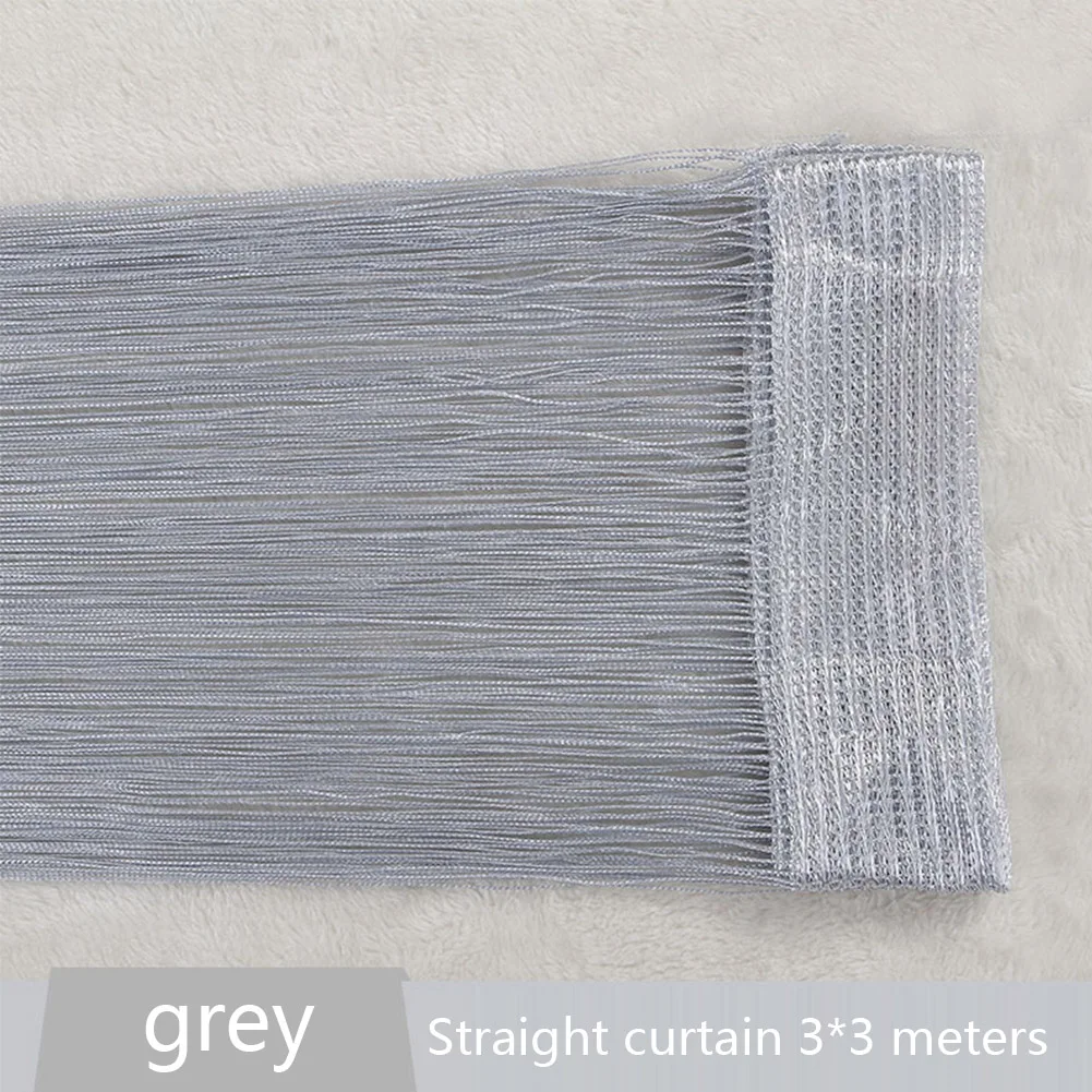 Струнная занавеска блестящая кисточка линия занавес s оконная дверь делитель драпировка Декор для гостиной подзор - Цвет: grey-3x3