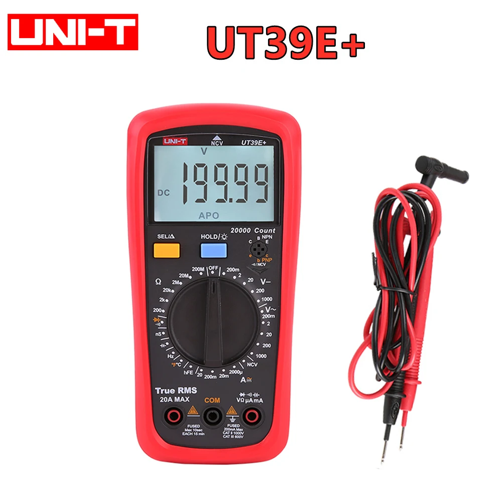 UNI T UT39E Plus UT39E + Digital Multimeter 1000V AC DC Handheld Multimetro Ture Rms Tester Mit 2000μF Capactitance Meausement