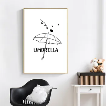 

Nordic Style Child Poster Nursery Wall Art Minimalist Umbrella Canvas Painting Modern Baby Room Decor