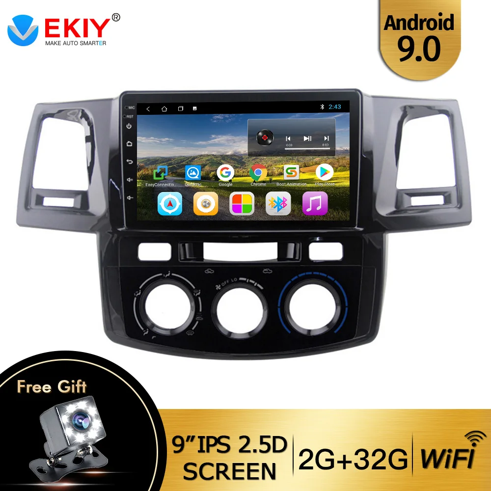 EKIY 9 &quotAndroid 0 для Toyota Fortuner/HILUX Revo / Vigo 2004 2013 2014 мультимедийный стерео автомобильный
