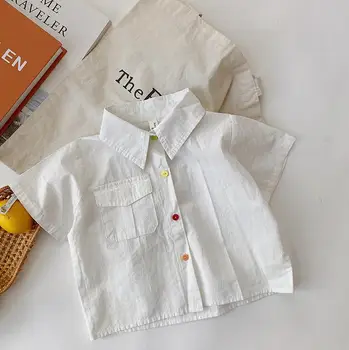 

2020 new girls boys shirt summer cotton fashion kids top 1-6 years HV786