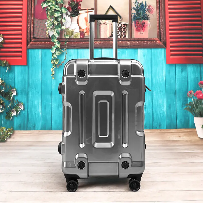 High quality travel luggage 20/24/26/29 size Space Gold PC Rolling Luggage  Spinner brand Travel Suitcase