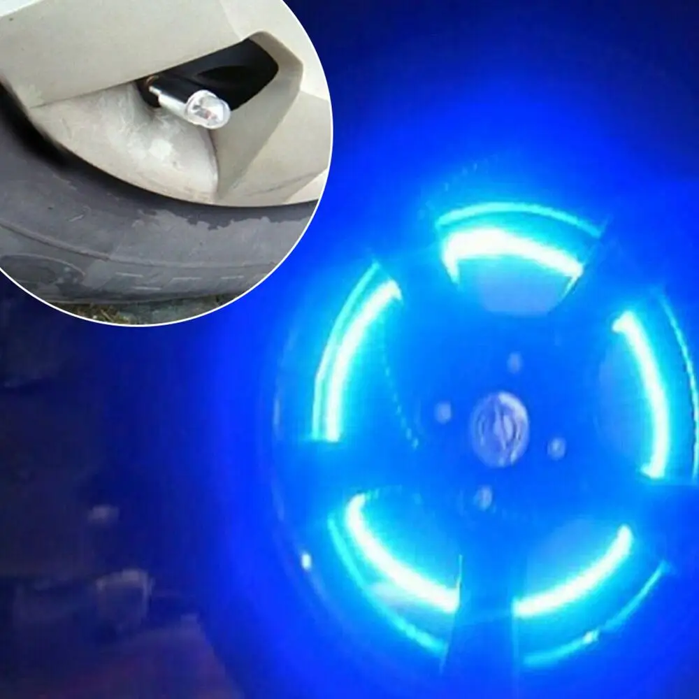 

4PCS Auto Car Tire Wheel Valve Light LED Bike Wheel Lights Waterproof Wheel Valve Caps Flashing Lights for Car Motorcycle