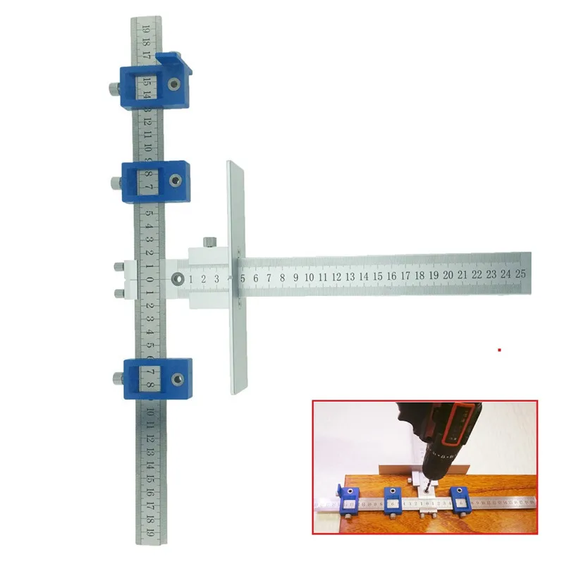 Drill Guide Sleeve Cabinet Hardware Jig Drawer Pull Wood Drilling Dowelling Hole Jig Furniture Punching Tool True Position Tools