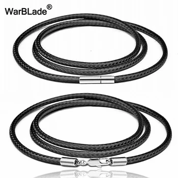 

40-80cm Leather Cord Necklace Cord Wax Rope Lace Chain With Stainless Steel Rotary Clasp Lobster Clasp For DIY Necklaces Jewelry
