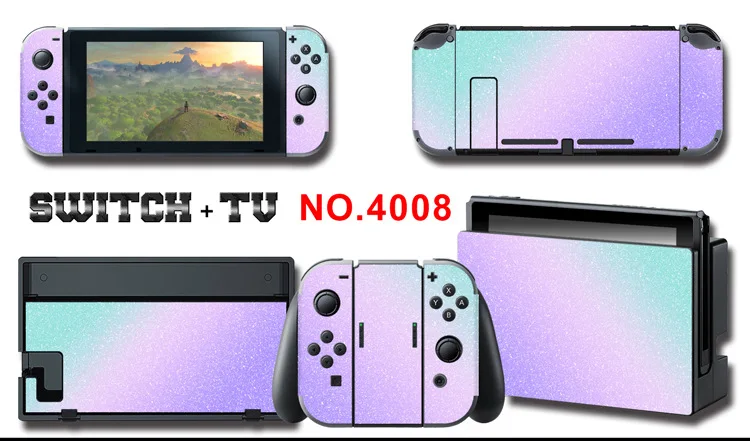1set New Cute Anime Full Body Sticker for NS Switch Protective Cover Skin Colorful Art for Game Console Joy-Con Controller Decor