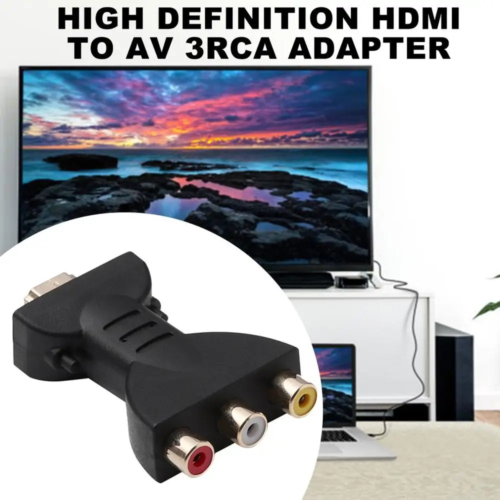 Портативный HDMI к 3 RCA Видео Аудио AV адаптер компонентный конвертер для HDTV DVD