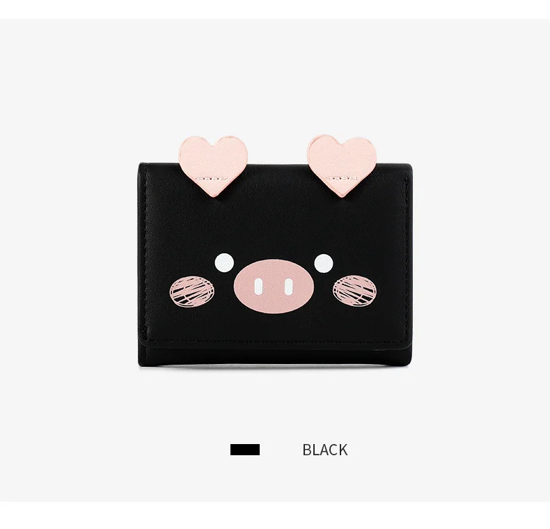 Cartoon Pig Cute Kawaii Wallet for Teen Girl Small Candy PU Leather Rfid Wallets Women 2019 Ladies Hasp Fashion Handy Coin Purse (15)
