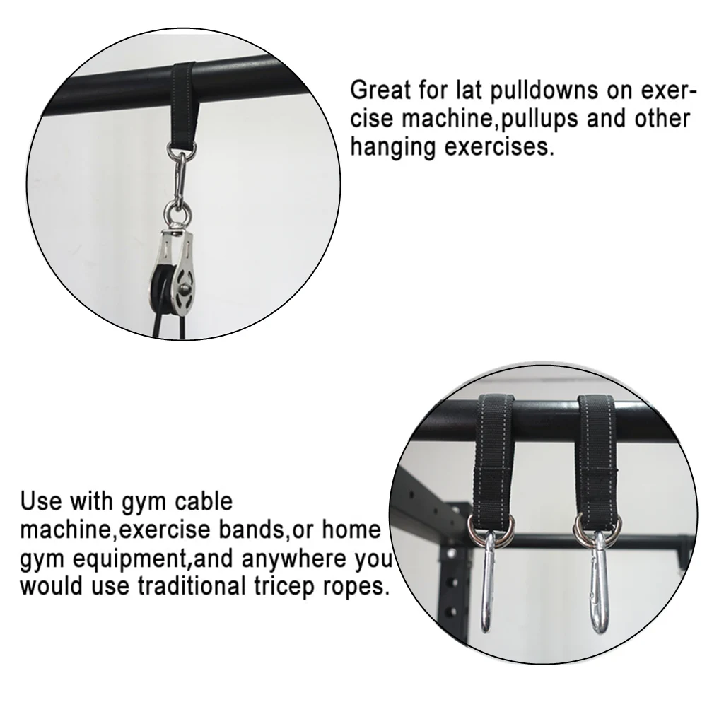 2 PCS 26cm/10inches 440 Lbs Heavy Duty Hanging Strap with Carabiner Hook for Hammock Plank DIY Cable Maching Pulley Punching Bag 5