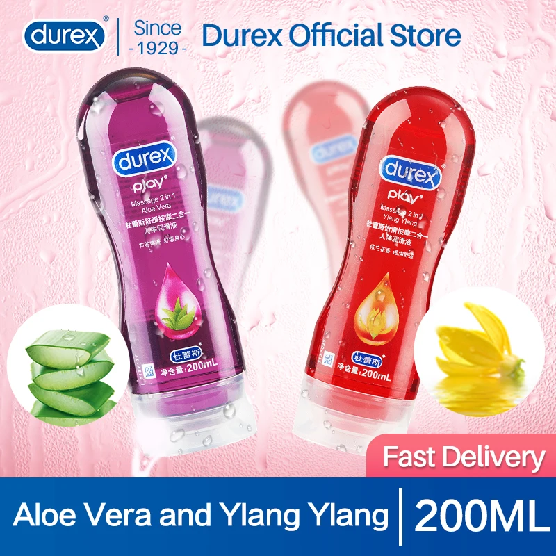 Durex 200ml Sex Massage 2in1 Aloe Vera Lubricant Fruit Play Lube Water Based Anal Lubrication For