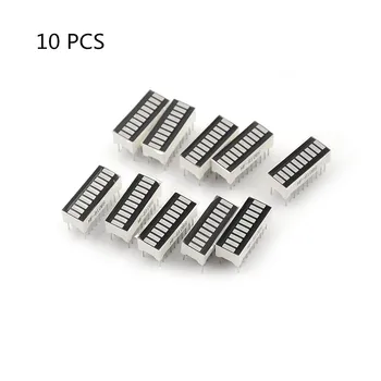 

10pcs/lot Smart Electronics LED Bar Graph Display Ultra Bright Red 10 Segment Digital Tube 2.5 X 1.0 X 1.5 Cm
