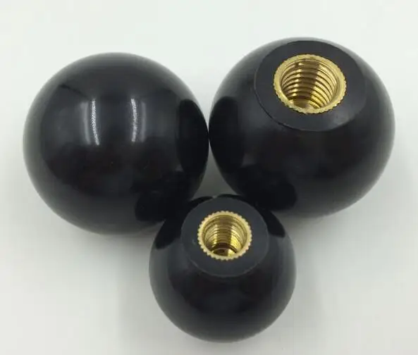 Black Plastic 40mm Diameter Round Ball Handle Knob 6Pcs for Machine Tool 