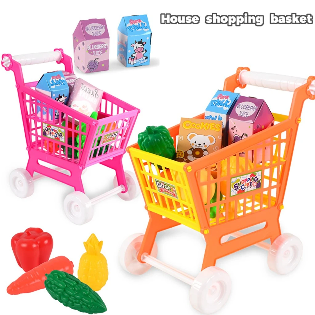 Conjunto de brinquedos de supermercado carrinho de compras de frutas e  vegetais simulação fingir jogar crianças meninas brinquedos educativos  presentes # g4|Comidas de brinquedo| - AliExpress