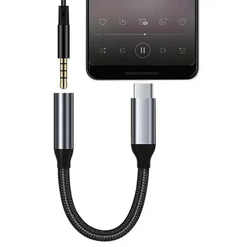 Usb type-C до 3,5 мм адаптер для наушников Высококачественный нейлоновый Кабель-адаптер для Xiaomi samsung huawei AUX аудио кабель