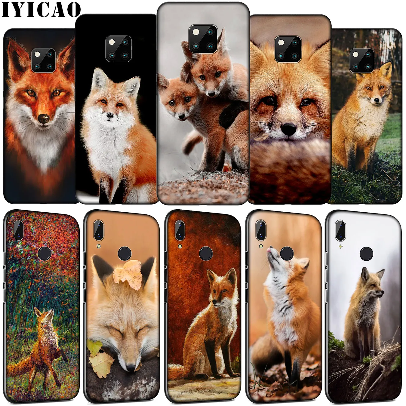 Anime fox funny foxs cute Soft Silicone Phone Case for Huawei Mate 30 20 10 Pro Nova 5i 4 3 3i 2i 2 Lite TPU Black Cover | Мобильные