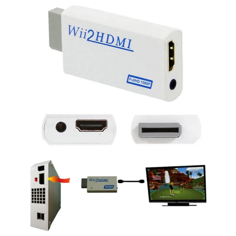 For Wii To HDMI Adapter Converter Support Full HD 720P 1080P 3.5mm Audio Wii2HDMI Adapter For HDTV