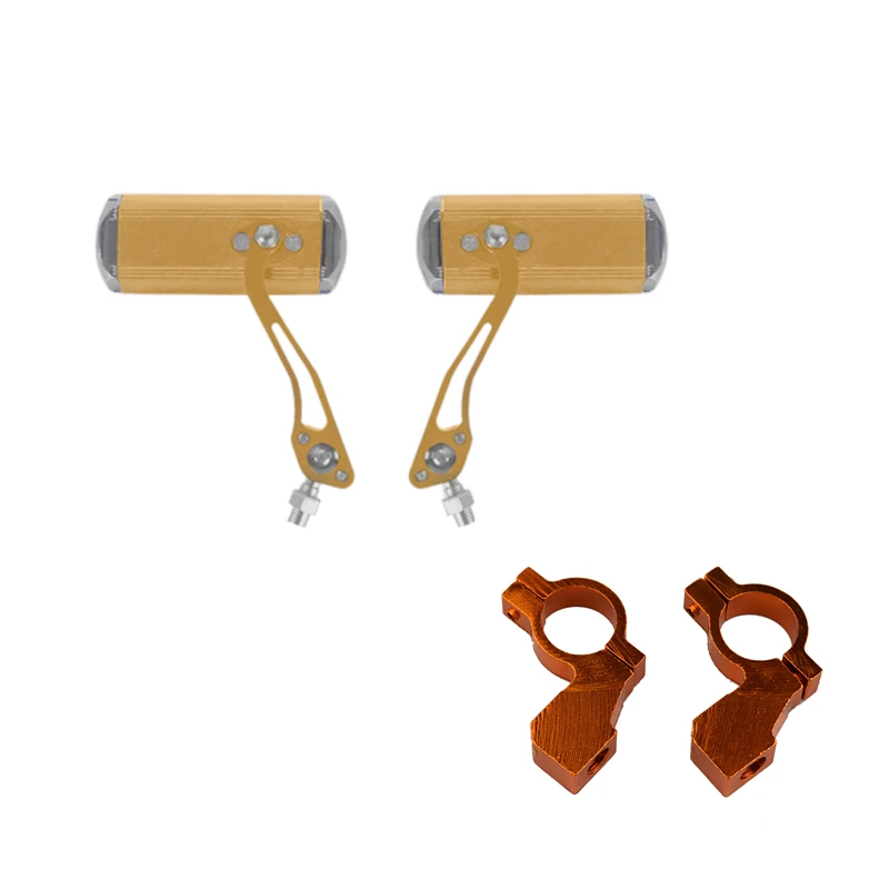 2 PCS Mirrors with Clips Universal Cycling Rear Mirror Mountain Bike Handlebar Rear View Mirror 360 Degree Rotation Shatterproof - Цвет: Yellow with clips
