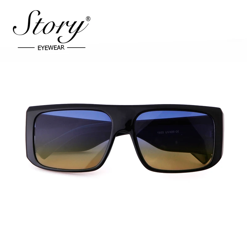 Story fashion Square Gradient Sunglasses Women Men 2020 Brand Designer Vintage Leopard Clear Frame Windproof Goggles S1955G 3
