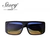 Story fashion Square Gradient Sunglasses Women Men 2020 Brand Designer Vintage Leopard Clear Frame Windproof Goggles S1955G 3