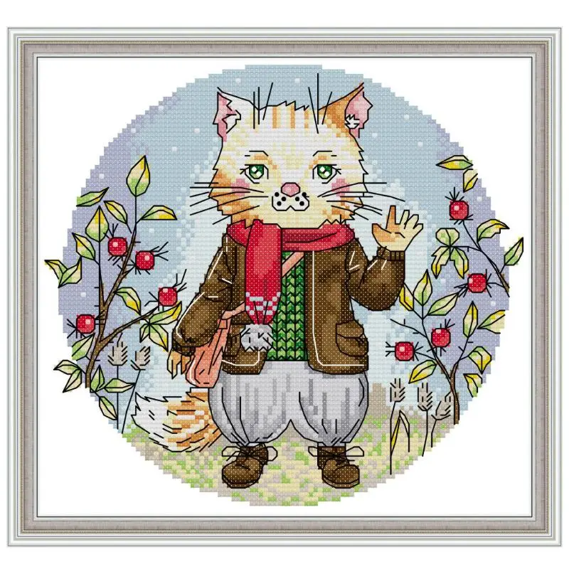 Mr. Cat DIY рукоделие ручной работы Счетный 14CT печатных вышивки крестом комплект с вышивкой украшение дома 72XF