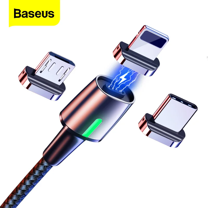 Магнитный кабель Micro USB Baseus для iPhone Samsung зарядный Type C адаптер зарядного устройства