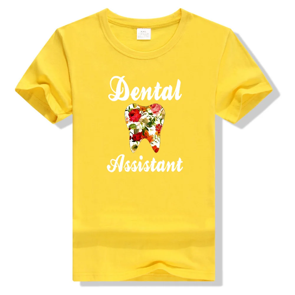 Футболка для стоматологического ассистента, стоматологическая отряд, рубашка для дантиста, подарок для дантиста, стоматологическая Hygi Унисекс Мужская и женская футболка - Цвет: Цвет: желтый