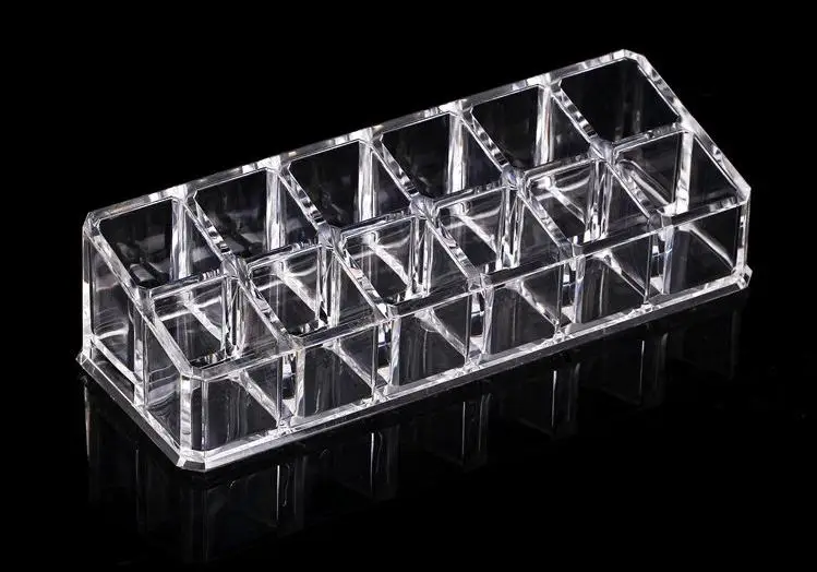 

Clear Acrylic 12 Container Showing Shelf Nail Polish Cosmetic Lipstick Pen Storage Display Stand Rack SN265
