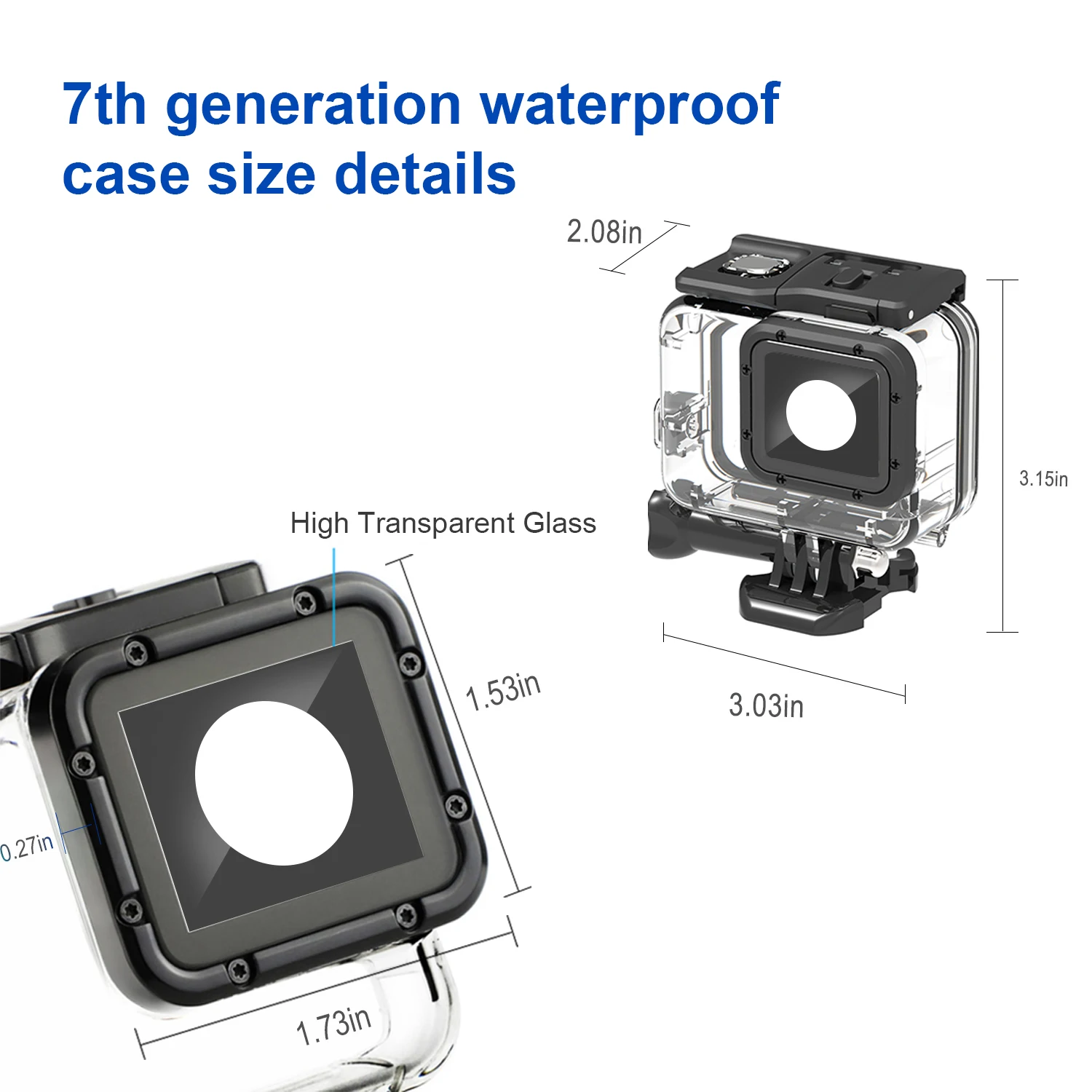 Habitação Impermeável Gopro-hero Condução Subaquática Capa de Proteção do Mergulho Câmera de Ação Preto Case - Image 2