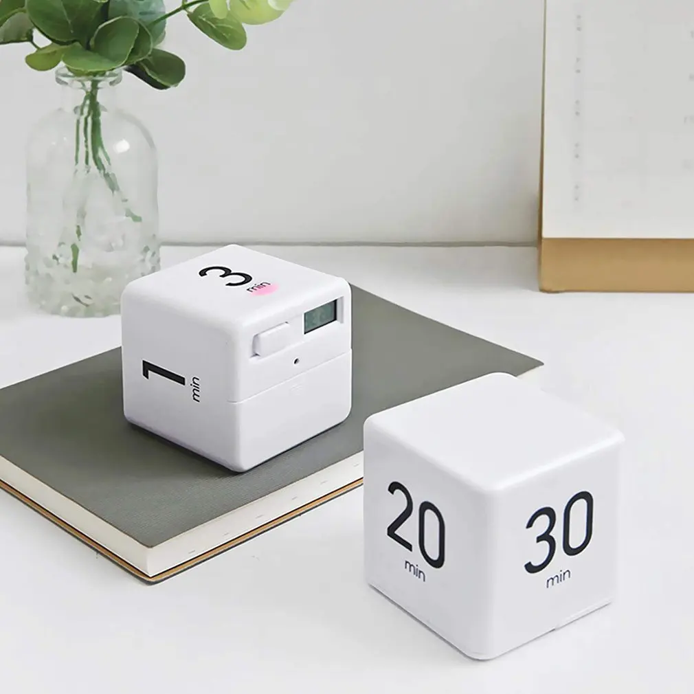 1pcs Electronic Cubic Timer Countdown Kitchen Cube Stylish Mini Time Management Stopwatch Kitchen Tools Cooking Accessories