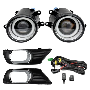 

2Pcs Left+Right Clear Car Fog Lamps Front Bumper Fog Lights Frame Cover & wire For Camry XV40 2007 2008 2009