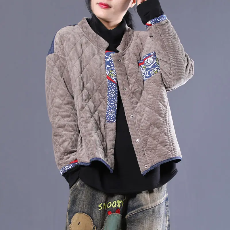 Most effective Autumn And Winter Clothes 2019 New Korean Loose Large Size Literary Fashion Corduroy Stitching Cott