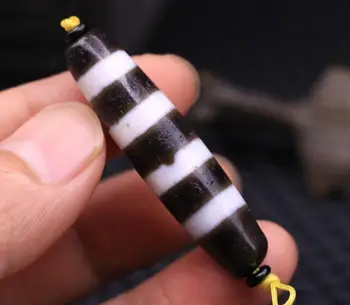 

Energy Magic LKbrother Talisman Magic Power Tibetan Old Agate 4 Stripe Healer Medicine dZi Bead Totem Amulet AAA