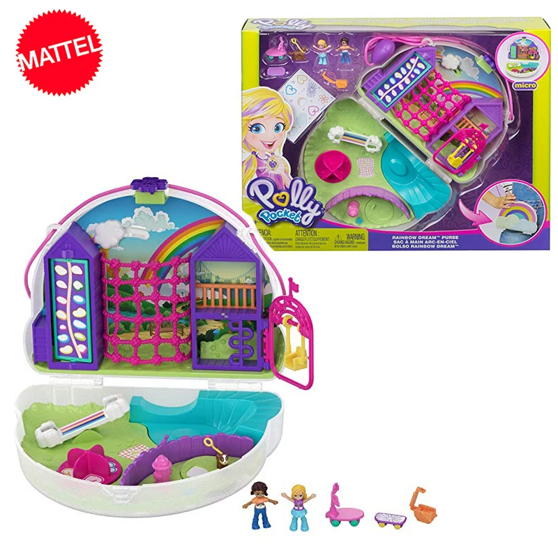 Оригинальные Mattel Polly Pocket Shani Rainbow Dream Girls 8 см игрушки для детей новые Русалка
