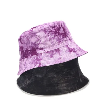 

Street Visor Men Tie-dyed Ink Painting Pattern Wearing Fisherman Hat Cap Bucket Hat