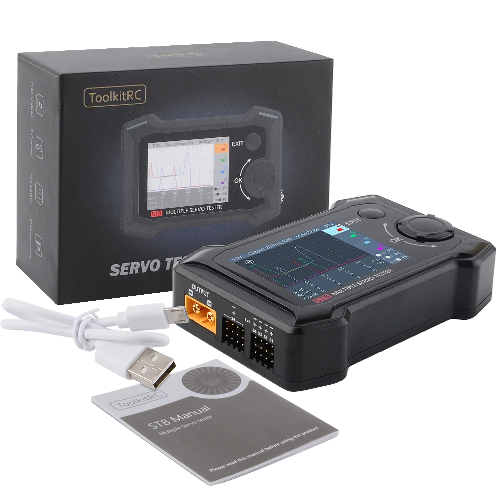 ToolkitRC ST8 2 4 TFT 7 28V 8 канальный Servo интегрированный Тесты er независимых Интерфейс