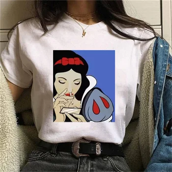

Maycaur New Arrival Spoof Princess Print Tshirts Gothic Funny T Shirts Fashion Casual Women T-Shirt Harajuku 90s Female Clothes