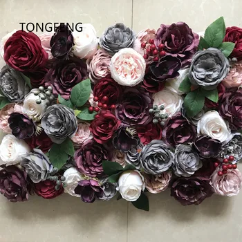 

10pcs/lot Artificial silk rose peony 3D flower wall wedding backdrop decoration flower runner wedding stage decoration TONGFENG