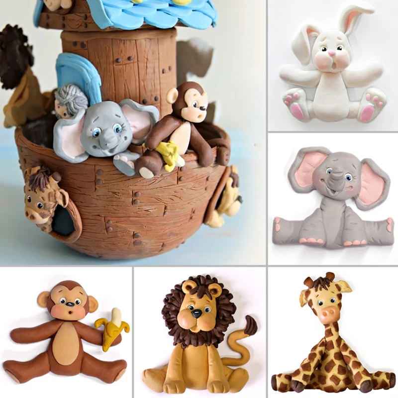 Animals Silicone Mold Fondant Cake Mould Cake Decorating Tools Giraffe Lion Monkey Elephant Sugar Buttons Gumpaste Sugarcraft Cake Molds Aliexpress