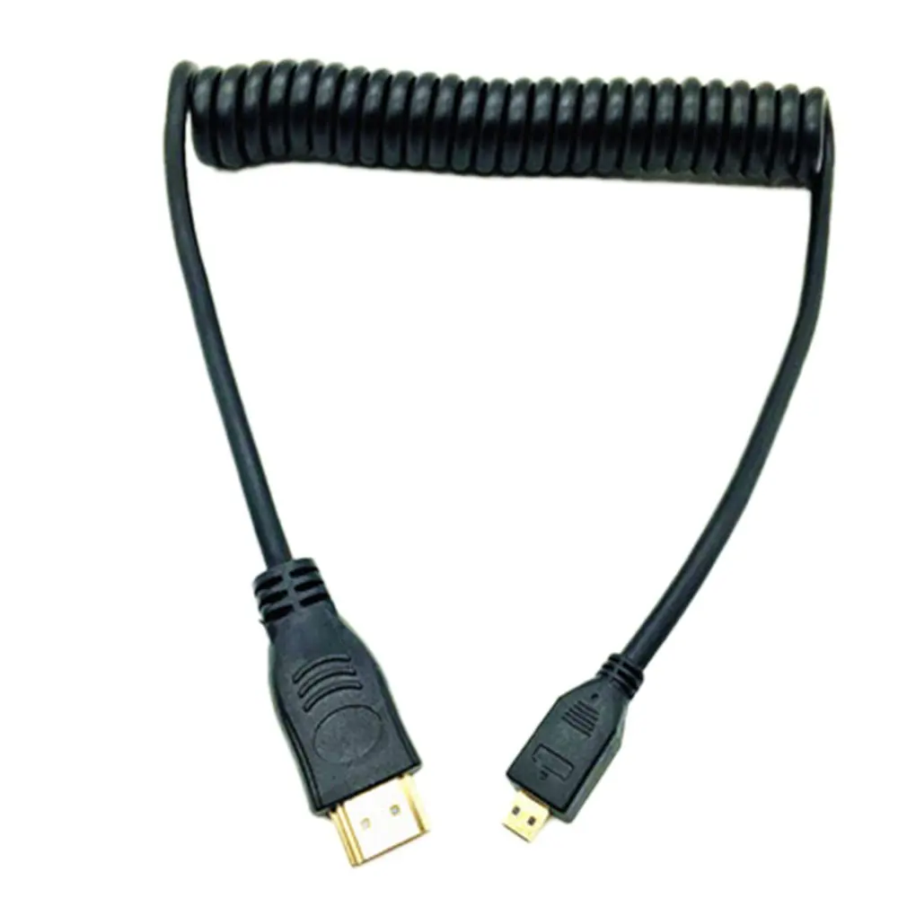 

HDMI To Micro HDMI High Definition Spring Cable Retractable Suitable For Camera And Tablet Spring Cable