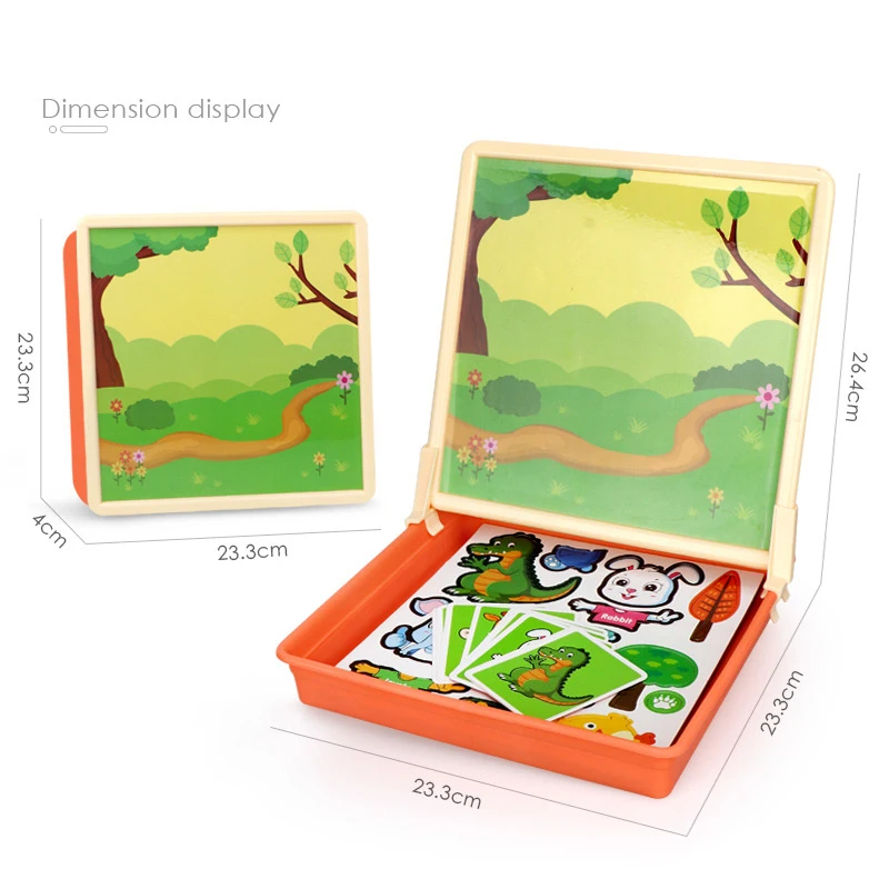 4 стиля детские магнитные животные/девочка головоломки Дети 3D Развивающие игрушки магнитные наклейки одеваются магнитные головоломки игровой ящик подарок