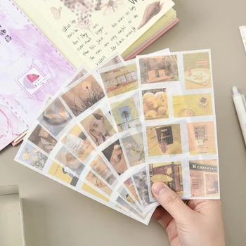 

6 Sheets/Set Of Beautiful Plants, Flowers, Cartoon Envelope Stickers, Diary Albums, Scrapbooking Decoration Stationery Labels
