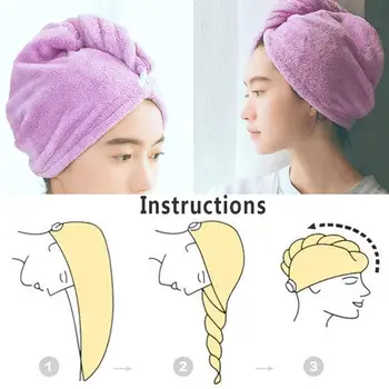 

Towel Cap Fiber Spa Hair-Drying Head Wrap Magic Shower Bathing Water Absorbing Soft Quick Dry Comfortable