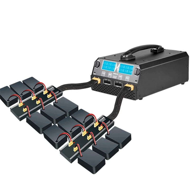 

EV-PEAK U4 + 1600 Вт 25A двухканальный Липо промышленный Дрон умное быстрое профессиональное зарядное устройство для 12S 14S зарядное устройство-1 шт.