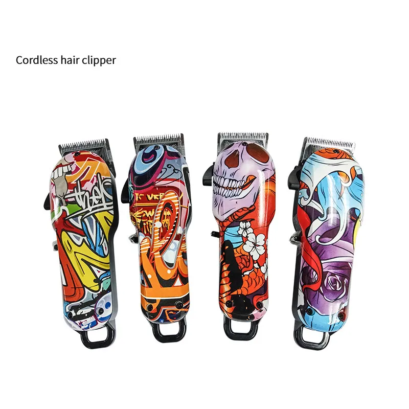 Профессиональные USB Беспроводные машинки для стрижки волос, цветной триммер для бороды, беспроводной набор для стрижки волос, съемные ножницы для парикмахеров для мужчин