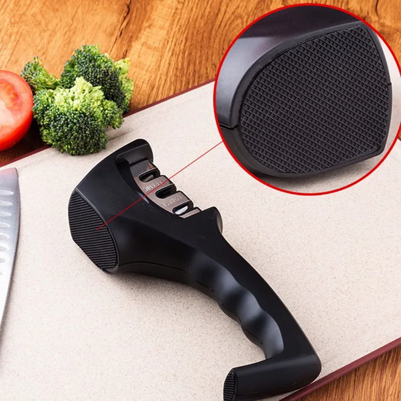 3 Stages Professional Knife Sharpener Kitchen Sharpening Tool Non-slip Tungsten Diamond Ceramic Stone Grinder knives Whetstone