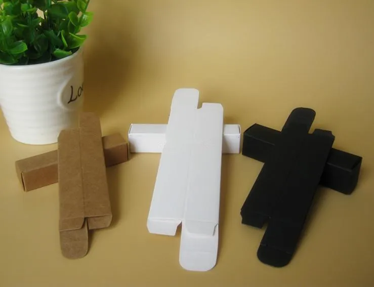 

free DHL 500X 1.7*1.7*12.4cm Mini Size Black White kraft Paper Box For Lipstick Perfume Essential Oil Bottle Storage valve tubes