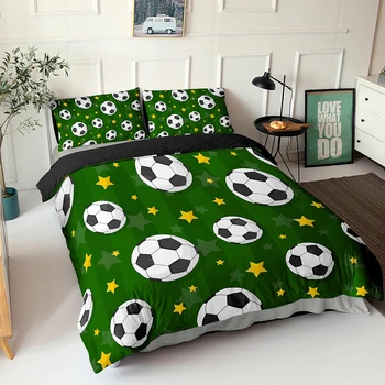 

3D Digital Soccer Bedding Set Football Pattern Duvet Cover Set Children Room Kids Bedding Bedroom Bedlinens Soccer Bed Cover