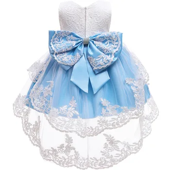 

vintage lace dress age for 1 - 6 years baby girls mermaid birthday dress red christmas princess costume bow ball gown kids frock